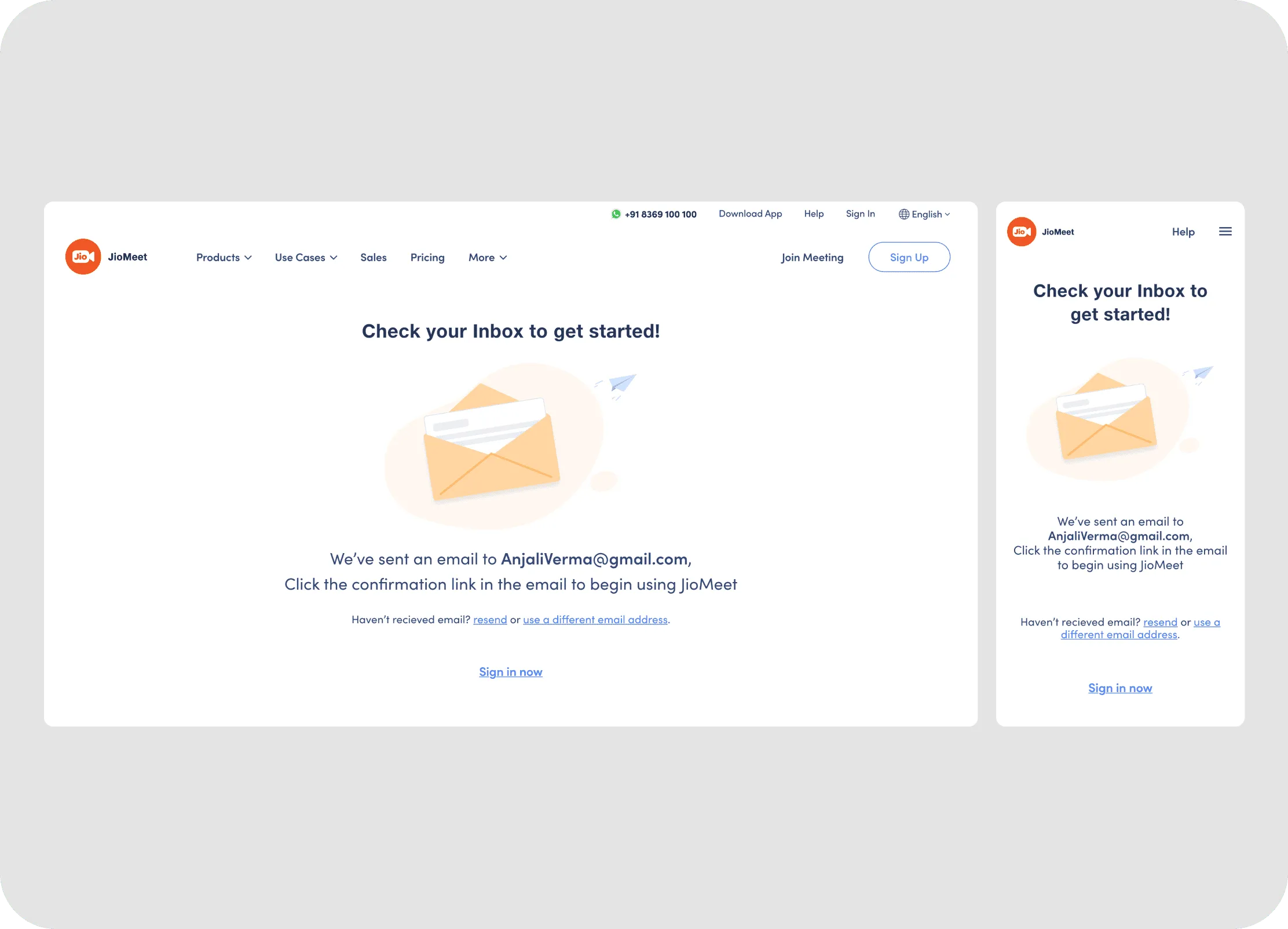 sign up page