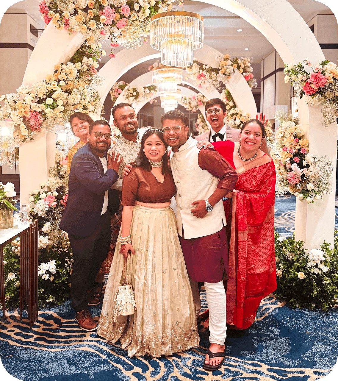 wedding reception with friends