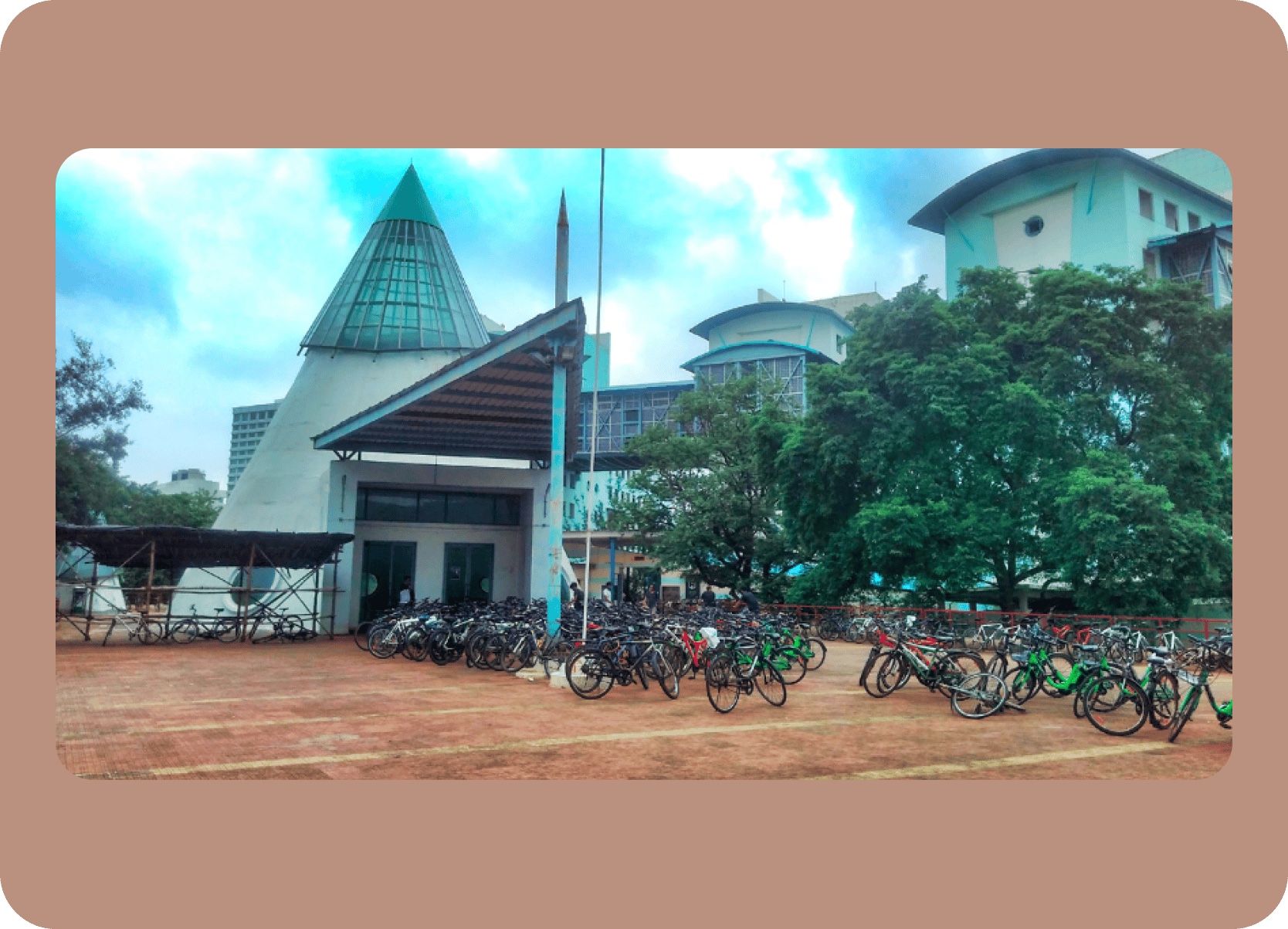 Cycles parked on campus during IIT Bombay field study