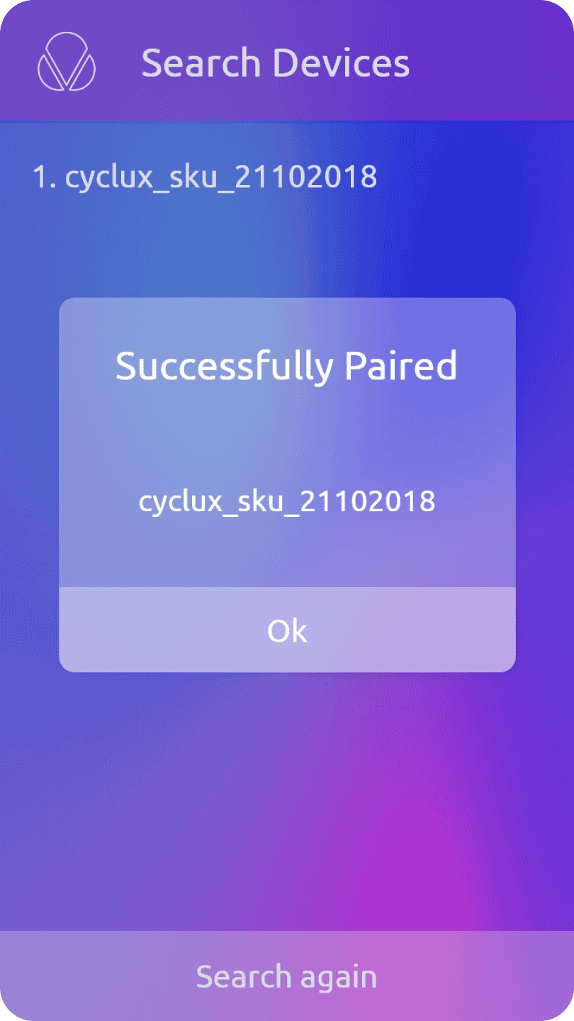 Cyclux companion app wireframe set A 8