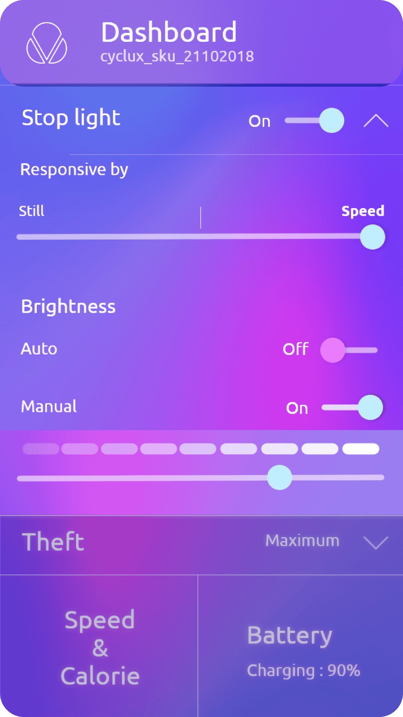 Cyclux companion app wireframe set B 7