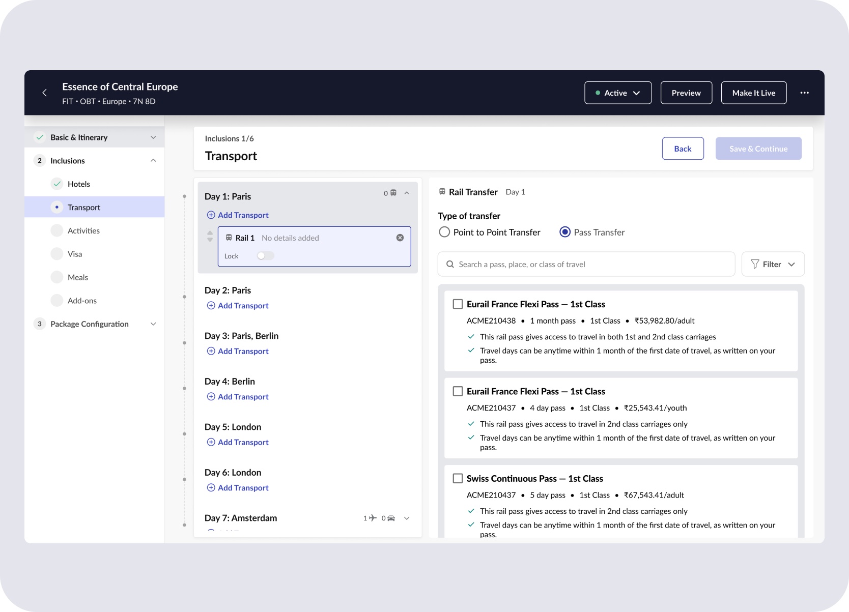 Point to Point Transfer rail setup in CMS
