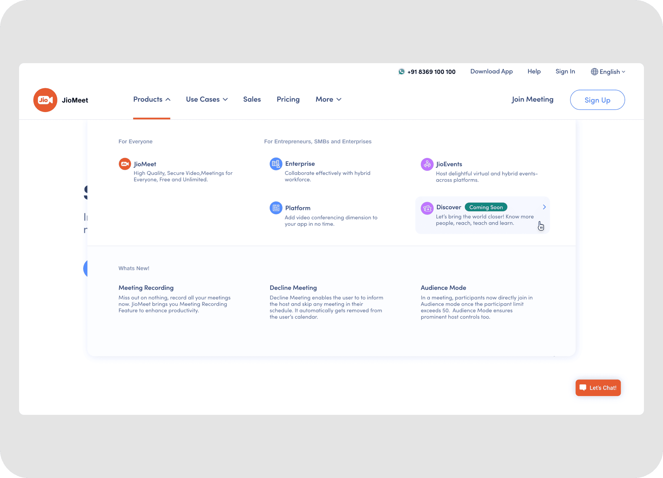 New header menu