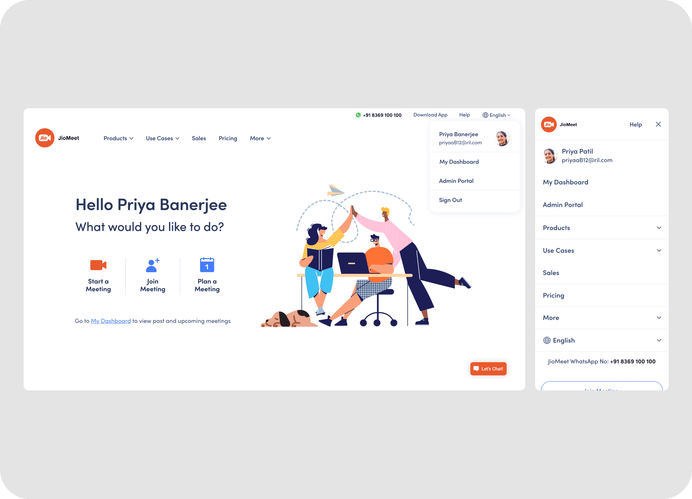 Post-login header