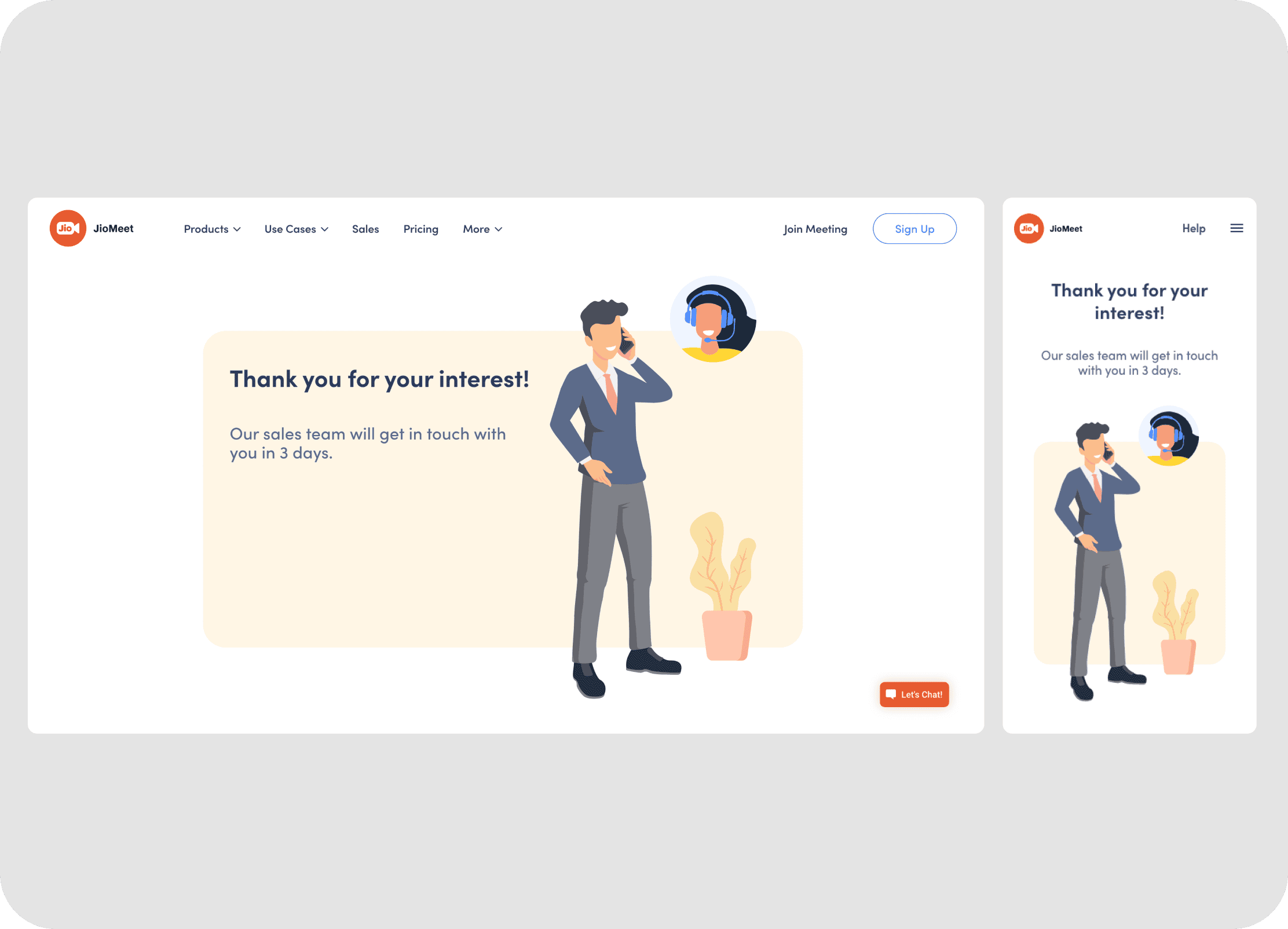 Sales inquiry page